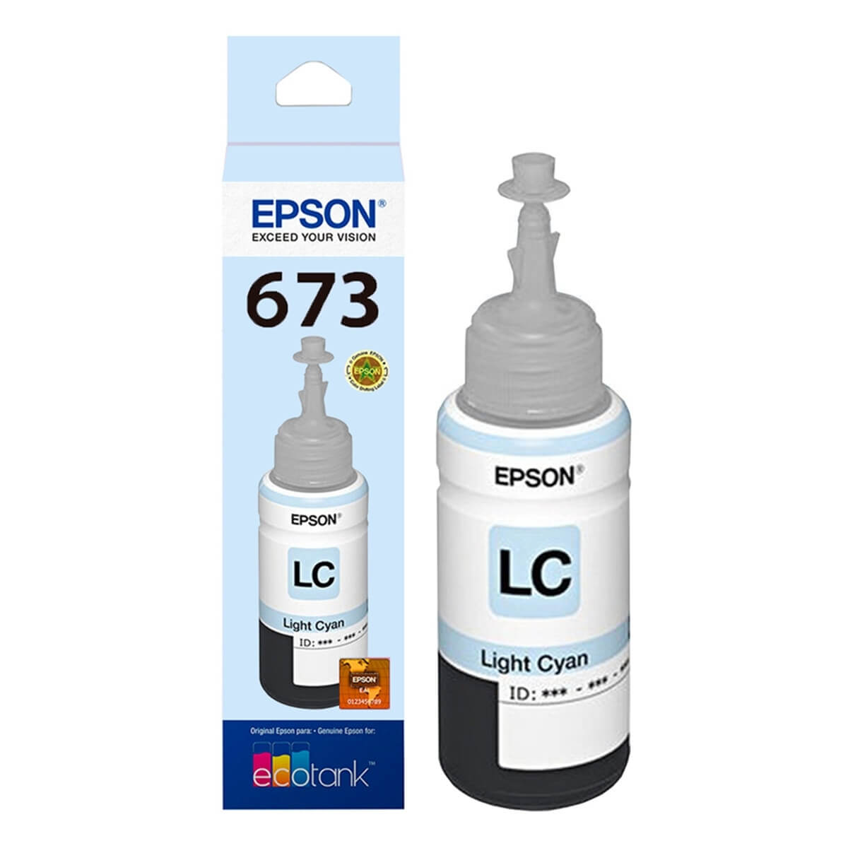Refil Tinta Epson T673520 Ciano Claro L800, L805 e L1800 - Impressorajato